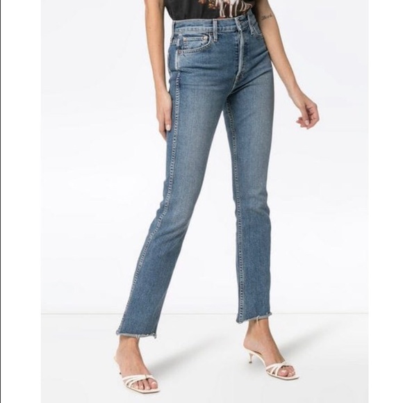 re/done Denim - NEW RE/DONE Double Needle Long Straight Raw Hem